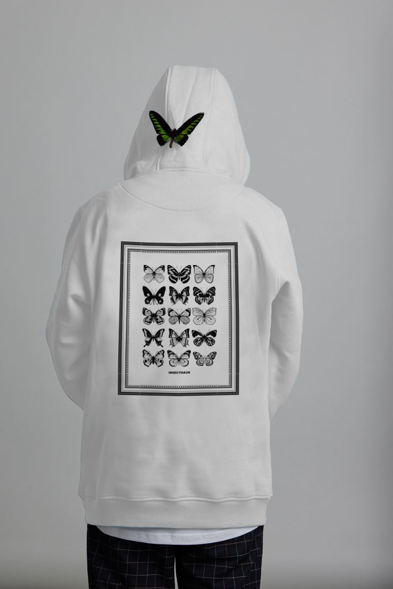 Butterfly Showcase Hoodie white
